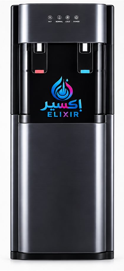Elixir hot and cold water dispenser in graphite steel